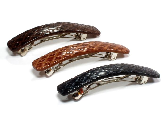 Amina læder hårspænde – 9 cm