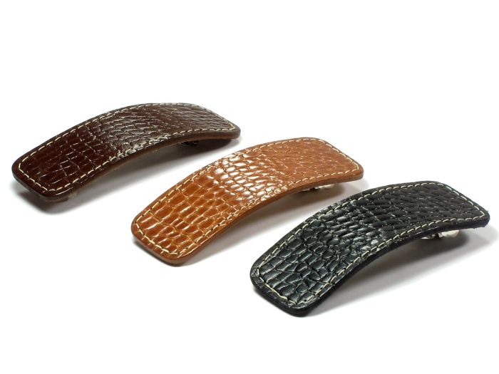 Deborah læder hårspænde – 10 cm