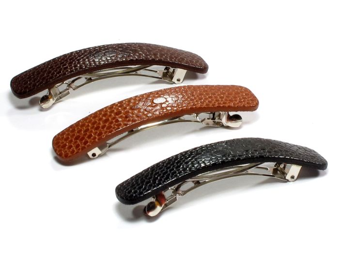 Oriane Læder Hårspænde – 9 cm