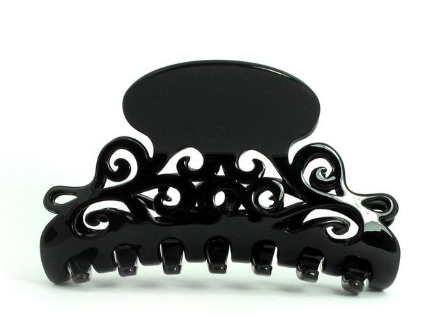 Elysee Cutout Hårklemme - 8.5 cm SORT