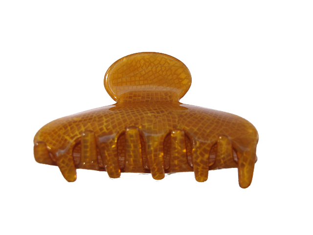 Orange glossy Hårklemme - 5 cm