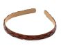 Cognac flet læder hårbøjle - 1.3 cm