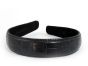 Simple Læder hårbøjle - 3 cm SORT